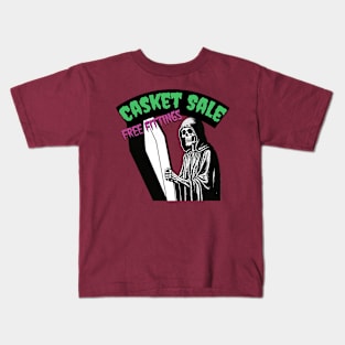 CreepyCool Casket Sale Kids T-Shirt